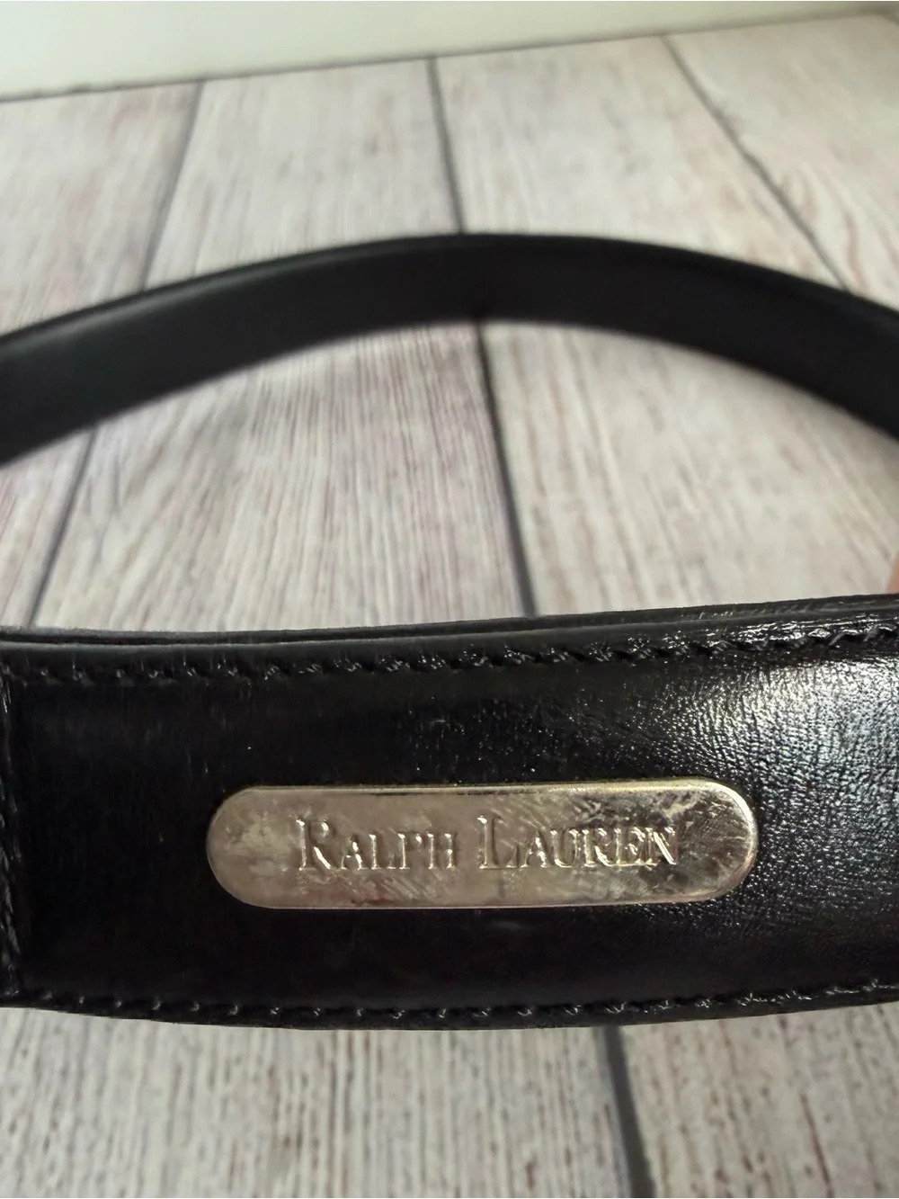 RALPH LAUREN Black Equestrian Belt Small